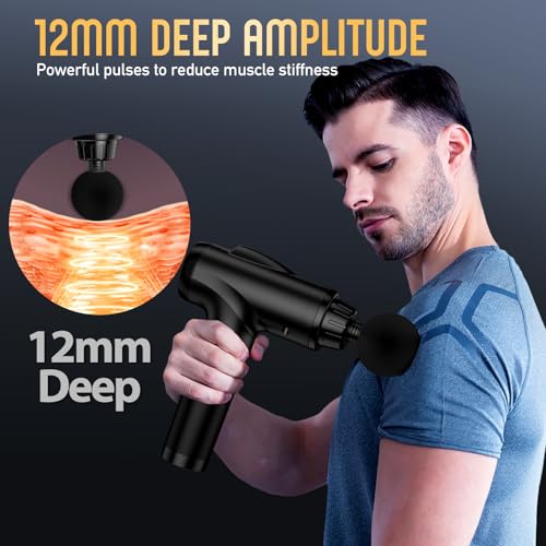 OLsky Massage Gun Deep Tissue 30 Speeds 9 Attachments Handheld (Black) - color: Black