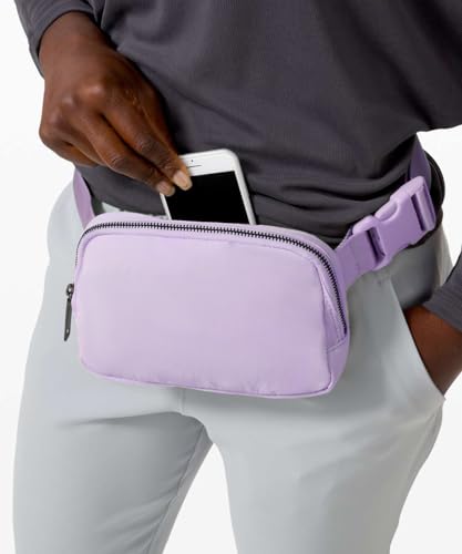 YOSHUYUKI Cross Body Fanny Packs for Women Fashion Waist Bag Pouch Nylon Small Travel Crossbody Bags Mini Purse Everywhere Belt Bag Bum Bag Adjustable Strap for Workout Running Hiking Lavender Fog - color: Lavender Fog