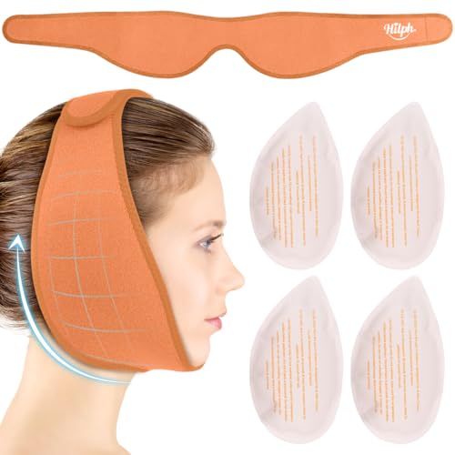 Hilph Wisdom Teeth Ice Pack Head Wrap, Face Ice Pack for Jaw Oral Surgery - color: Orange