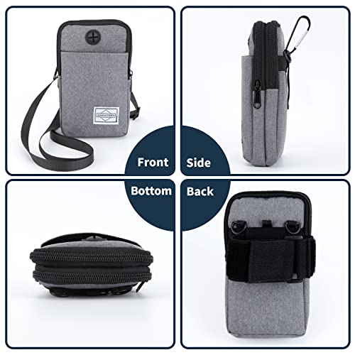 HOTEMIA Cell Phone Purse Waist Pack Bag Travel Crossbody Bag Wristband Sport Armband Wallet with Removable Shoulder Strap (Dark Grey) - color: Dark Grey