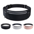 Running Belt for Women Men, Slim No-Bounce Waist Pack, Water Resistant Reflective Phone Holder Fits Phones up to 7.5 inch, Adjustable Fanny Pack for Running Jogging Hiking（Black） - color: Black
