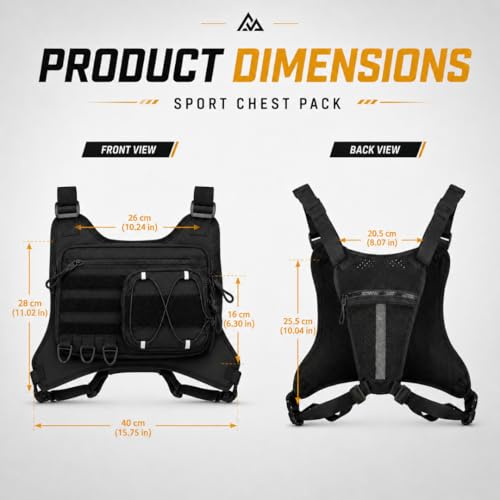 Tactical Chest Bag with MOLLE Pouches- Adjustable Outdoor Sport Chest Rig w/Holstert for Running, Hiking, Cycling & Training (Olive) - color: Olive