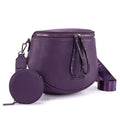 Montana West Crossbody Bag for Women, Vegan Leather Bum Bag with Coin Purse - color: Purple