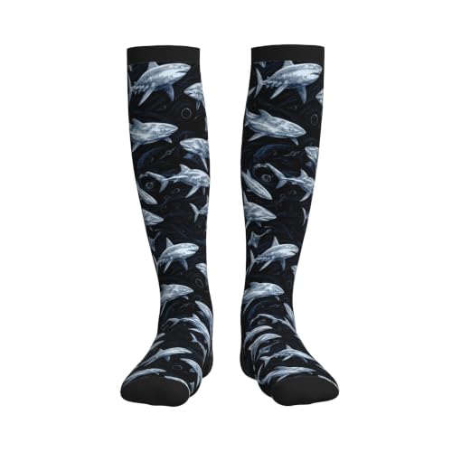 Compression Socks Women and Men 15-20mmHg-Circulation Support Socks for Athletic Running Cycling - color: Fish