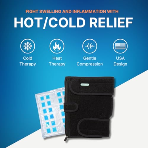 NatraCure Hot & Cold Knee Wrap Brace Support Ice Wrap for Knee Pain - Ice Packs for Knees - Post Knee Surgery Recovery Gift Must Haves, MCL, PCL, ACL Recovery Must Haves - Knee Wraps for Pain Relief