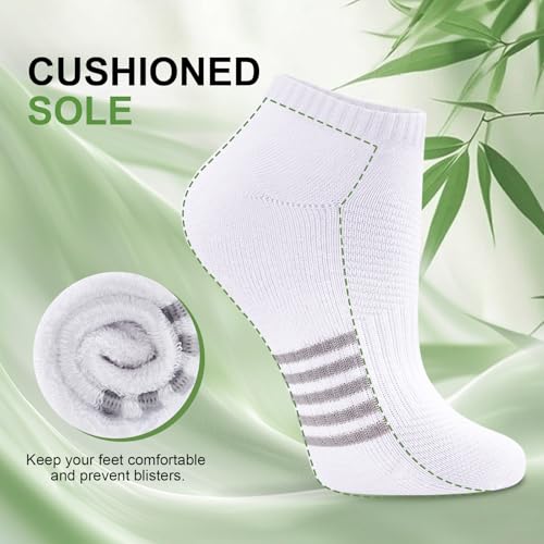 Ankle Socks for Women, 6/12 Pairs Bamboo Viscose Low Cut Socks - color: White, size: 5-8