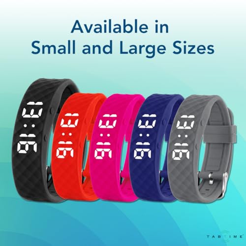Tabtime Vibrating Alarm Reminder Watch - with up to 10 Personal Alarms or Pill Reminders per Day - color: Black, size: Small