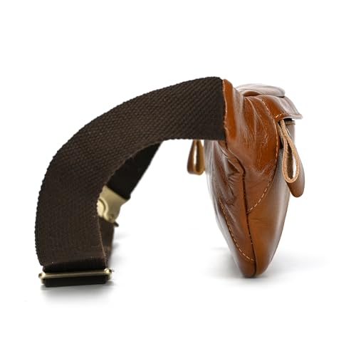 Genuine Leather Fanny Pack for Women & Men, Crossbody Waist Pack with Adjustable Strap, Hiking Hip Bum Belt for Travel, Hiking, Running - color: Light Brown