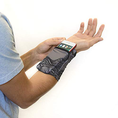 Sprigs Wrist Wallet Running Wristband Pocket for Keys Cards Cash ID Phone - color: Gray Surf
