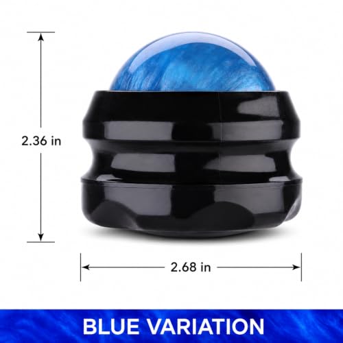 Manual Massage Roller Ball - Massager and Therapy Tool for Sore Muscles, Shoulders, Arms, Neck, Back, Feet, Body, Deep Tissue, Stiffness, Joint Pain, Stress Relief - color: Blue