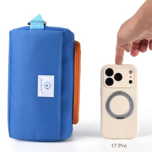 Genteen Small Cooler Bag with Ice Pack,Insulated Lunch & Snack Tote - color: Orange