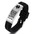 Medical Bracelets for Men Women with QR Code Medical Alert ID Bracelets - color: Panda Black Silver
