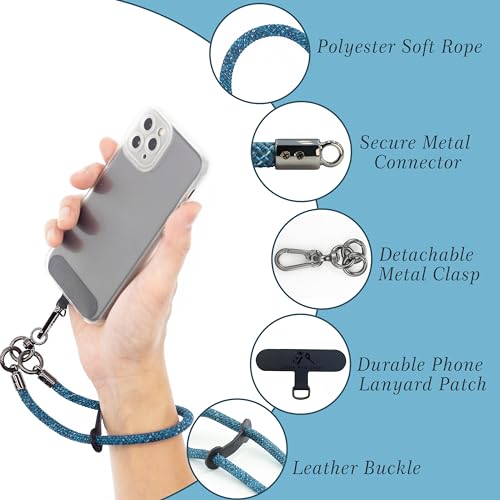Cell Phone Wrist Strap Phone Lanyard Rope Wrist Lanyard Outdoor Activities - color: Camo Blue