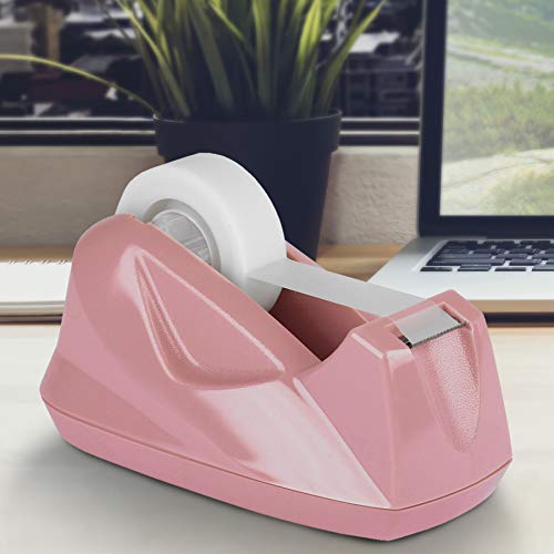 Acrimet Desktop Tape Dispenser, Premium, Non-Skid Base, Plastic, Pink - color: (Rose Color)