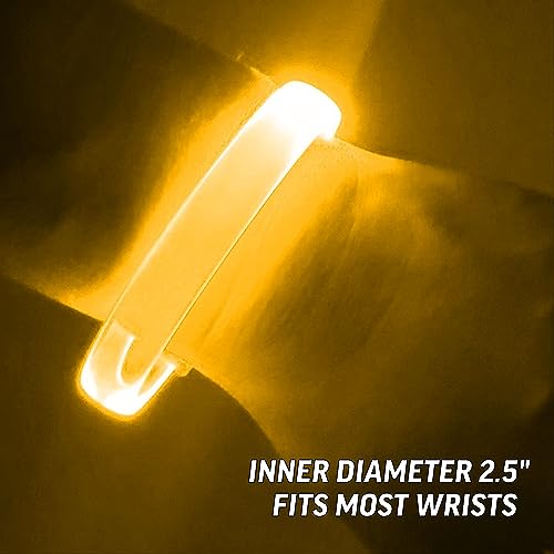4 Magic Band Pack | Glow in The Dark | Flashing Light up for Concerts | Running Lights for Runners | Glow in The Dark Bracelets | Led Bracelet - color: Yellow