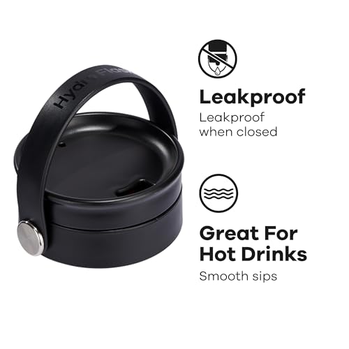 Hydro Flask Lid – Flex Sip Replacement Lid for Wide Mouth Water Bottles - Coffee Lid Accessory Black - color: Black, style: Flex Sip Lid