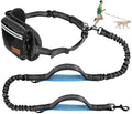 Kytely Hands Free Dog Leash with Zipper Pouch, Wide Padded Waist Dog Running Leash, Dual Padded Handles, Retractable Bungee for Walking Jogging Training Hiking - size: Small