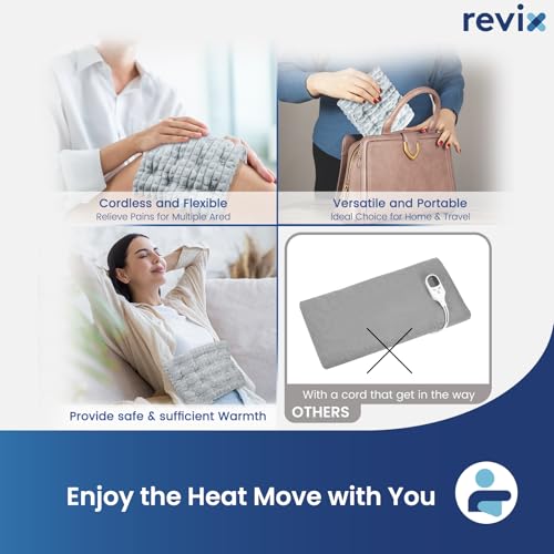 REVIX Microwavable Heating Pad, 8 x 14 Moist Heat Pad, Warm Compress - size: 8 x 14", style: Gray
