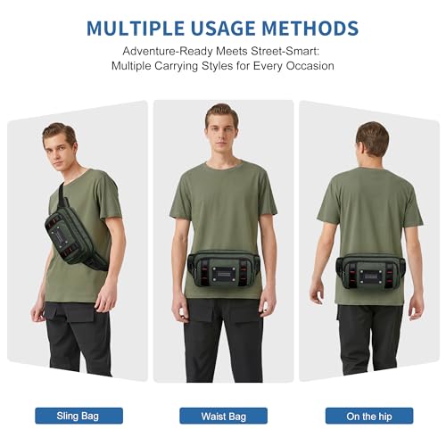 WITZMAN Fanny Pack for Men Waist Bag Casual Belt Bag
