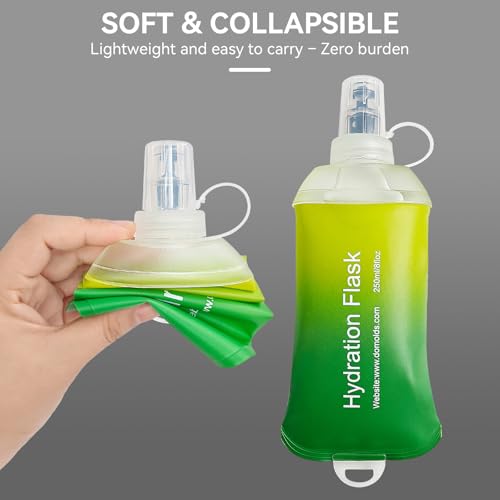 500ml Soft Flask Soft Water Bottle for Running, Hiking, Cycling and Climbing - Gradient Green - color: 500ml, Gradient Green