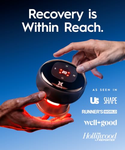 REVO The Original 4-in-1 Smart Cupping Therapy Massager, Red Light Therapy for Targeted Pain Relief, Knots, Aches, Muscle Soreness, Circulation & Tighter Skin, Portable Cupping Kit (Four Pack) - size: 4 Pack