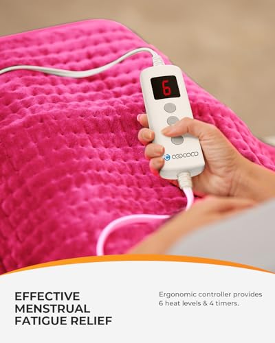 CooCoCo FSA Eligible 17 x 33 in Large Heating Pad, Pink - color: 18"*33" Pink