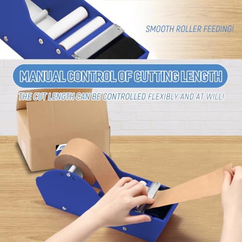 Water-Activated Tape Dispenser, Manual Kraft Gum Tape Dispenser, Blue - color: Blue