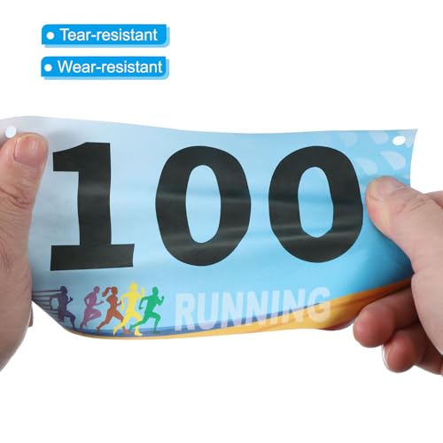 PATIKIL Tearproof Running Bib Numbers, Race Competitor Numbers - size: 7x4 Inch, style: 401-500