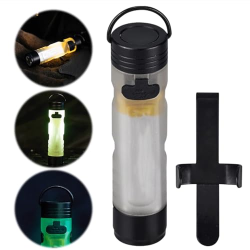 Rechargeable Keychain Flashlight USB C Rechargeable Flashlight with Magnetic Hook Portable Mini LED Flashlight with Pocket Clip Suitable for Camping Hiking and Emergency Travel (1, Amber) - color: Amber