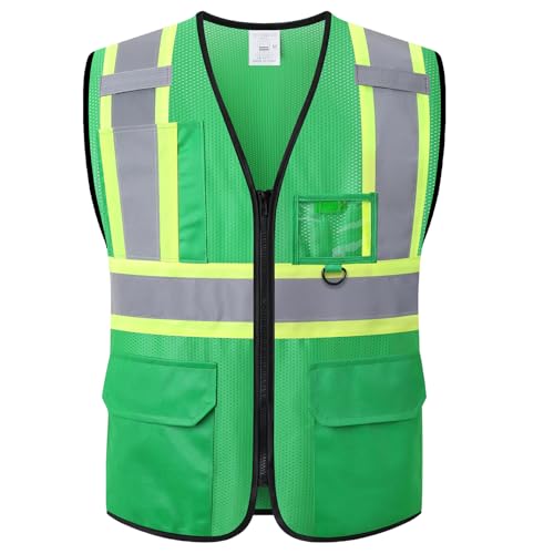 Hi Vis Reflective Safety Vest for Men Women,EK178,Green,L - color: Green, size: Large