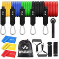 WHATAFIT Resistance Bands with Handles, 150 lb Exercise Bands Set - color: Chromatic