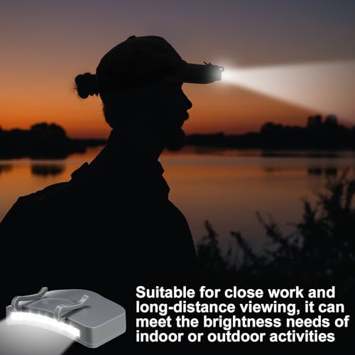 Mudder 2 Pcs Grey Hat Light Clip on Battery Powered 11 LED Cap Flashlight - color: Gray, size: 11 LED