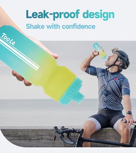 24oz Bike Water Bottle, Cycling Squeeze Water Bottle Leakproof BPA Free - color: A-Yellow