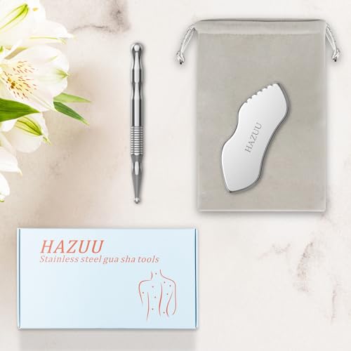 Stainless Steel Gua Sha Tool & Acupuncture Pen- Deep Tissue Massage & Pain Relief Therapy with Trigger Point - Full Body Self-Massage Acupressure Bar for Relaxation (JGS-3) - color: Jgs-3