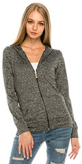 Eevee Women's Full Zip Hoodie - Lightweight Jacket Active Sweater Hooded Sweatshirt Slim Fitting Yoga Activewear - color: Act Grey, size: X-Large