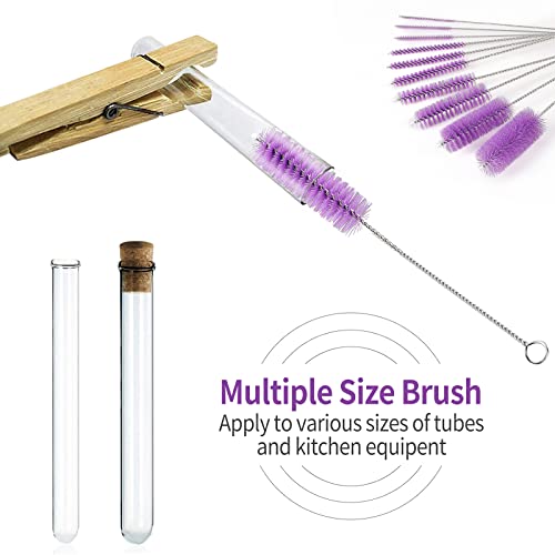 CiaraQ Bottle Cleaning Brushes, 8 Inch Nylon Tube Brush Set - color: Purple, size: 8.0 Inch (10pcs)