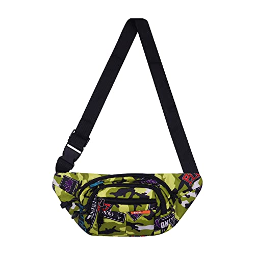 AIBEARTY Kids Fanny Pack Boys Small Camouflage Waist Pack Belt Waist Bag Pack Pouch with Adjustable Strap for Children Sport Running, Camping, Trip B-Yellow - color: B Yellow