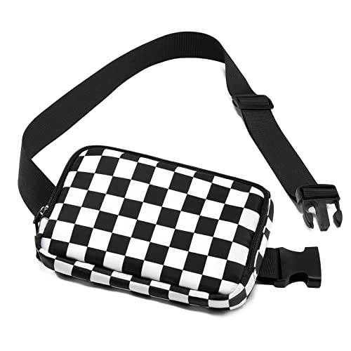 Amazerbst Belt Bag, Fanny Pack, Everywhere Belt Bag,40 Inch Adjustable Strap,for Women and Men,Waterproof - color: White Black