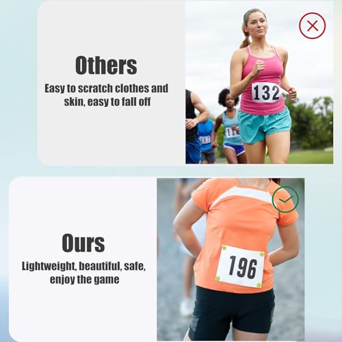 BOXOB 10 Pairs Magnetic Race Bib Clips, Marathon Race Number Buckle Running Bib Magnets Pins for Runners Field Triathlon Cycling Competition (White & Fluorescent Green) - color: White & Fluorescent Green