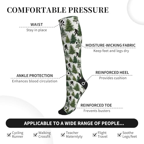Hen Floral Compression Socks for Women Men - color: Forest Bigfoot
