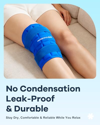 Knee Ice Pack Wrap for Pain Relief, 120-Min Long-Lasting & No Condensation