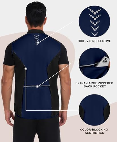 Little Donkey Andy Men's Softshell Vest Lightweight Windproof Waterproof - color: Reflective Blue, size: Small
