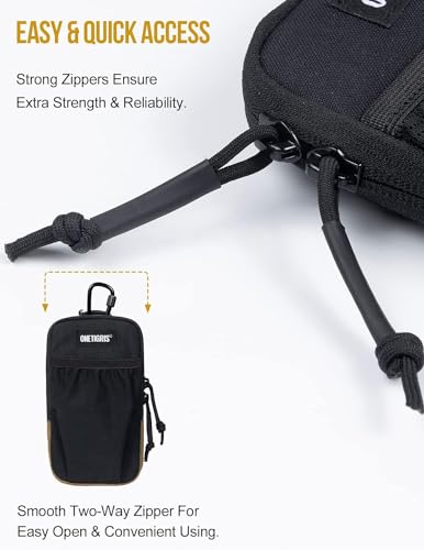 ONETIGRIS Backpack Strap Pouch, MOLLE Phone Holster for Backpack & Belt - color: Black