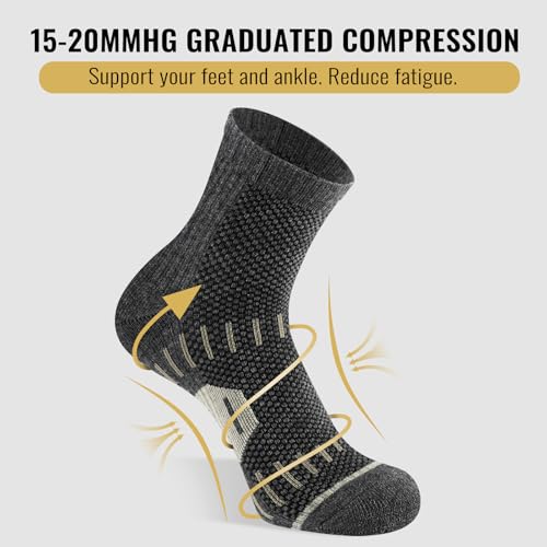 6 Pairs Copper Ankle Compression Socks for Men and Women - color: Dark Grey*6, size: Small-Medium