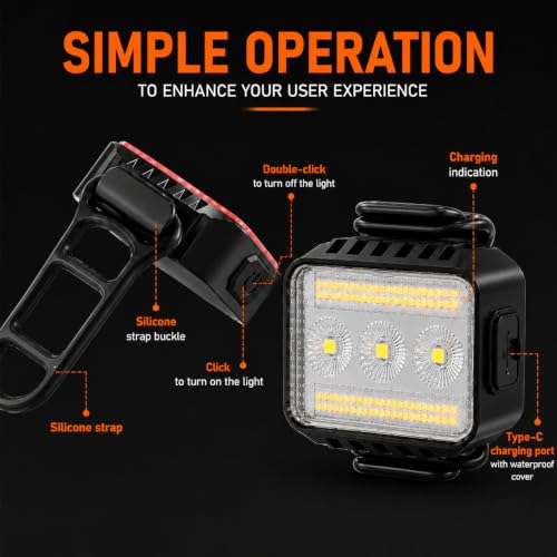 Bike Lights Front and Back Set for Night Riding,Rear Bicycle Light - color: Black, size: 4Pack
