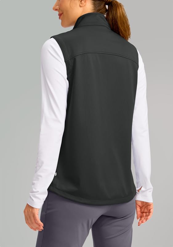 Soothfeel Women's Vest with 4 Pockets Lightweight Jacket Hiking Travel - color: Dark Grey, size: X-Large