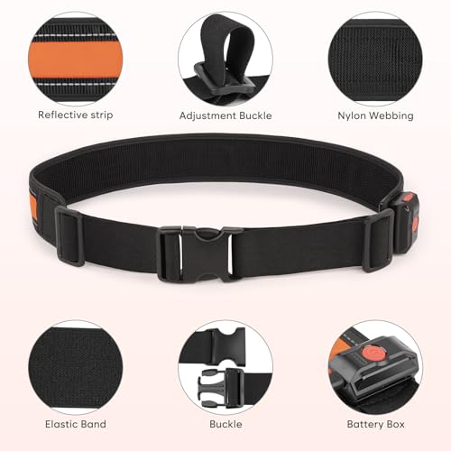 Illumifun LED Running Belt - USB Rechargeable Light Up Sash, High-Visibility Elastic Waistband Light for Running Cycling Hiking Camping Nighttime Activities - color: Orange