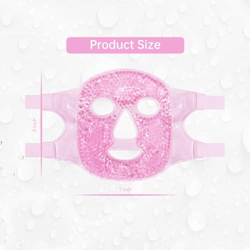 ZNÖCUETÖD Face Ice Mask Facial Ice Packs Gel Hot Cold Compress for Women - color: Pink