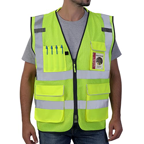 Neopelta Reflective Safety Vest for Men Women with Pockets, Yellow Mesh M - color: Yellow, size: Medium