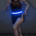 BSEEN LED Running Waist Belt - USB Rechargeable Reflective Glowing LED Waistband, Flashing Safety Light Belt for Runners, Joggers, Walkers, Pet Owners, Cyclists - color: Blue